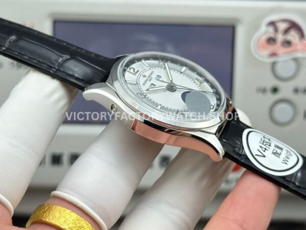 MKS Factory Vacheron Constantin Fiftysix 4000E000A-B439 40mm Steel Leather Strap Arabic Numerals Silver Dial (1) MKS Factory Vacheron Constantin Fiftysix 4000E/000A-B439 40mm Steel Leather Strap Arabic Numerals Silver Dial