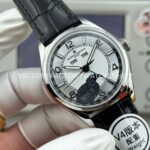 MKS Factory Vacheron Constantin Fiftysix 4000E000A-B439 40mm Steel Leather Strap Arabic Numerals Silver Dial (5) MKS Factory Vacheron Constantin Fiftysix 4000E/000A-B439 40mm Steel Leather Strap Arabic Numerals Silver Dial