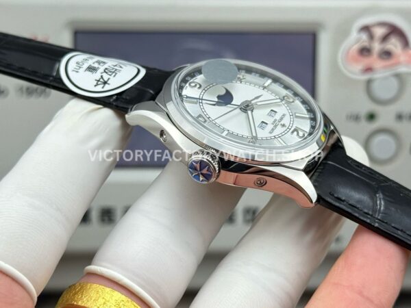 MKS Factory Vacheron Constantin Fiftysix 4000E000A-B439 40mm Steel Leather Strap Arabic Numerals Silver Dial (6) MKS Factory Vacheron Constantin Fiftysix 4000E/000A-B439 40mm Steel Leather Strap Arabic Numerals Silver Dial