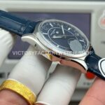 MKS Factory Vacheron Constantin Fiftysix 4000E000A-B548 40mm Steel Leather Strap Arabic Numerals Blue Dial (3) MKS Factory Vacheron Constantin Fiftysix 4000E/000A-B548 40mm Steel Leather Strap Arabic Numerals Blue Dial