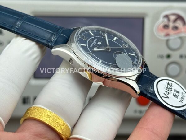 MKS Factory Vacheron Constantin Fiftysix 4000E000A-B548 40mm Steel Leather Strap Arabic Numerals Blue Dial (3) MKS Factory Vacheron Constantin Fiftysix 4000E/000A-B548 40mm Steel Leather Strap Arabic Numerals Blue Dial
