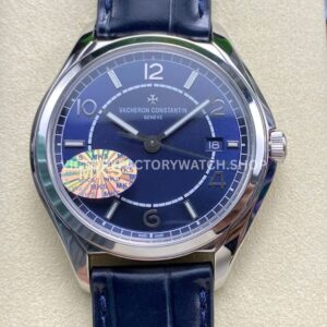 MKS Factory Vacheron Constantin Fiftysix 4600E 000A B487 40mm steel leather strap Arabic numerals blue dial replica watch