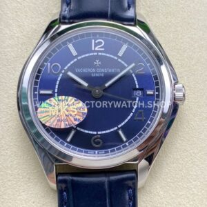 MKS Factory Vacheron Constantin Fiftysix 4600E000A-B487 40mm Steel Leather Strap Arabic Numerals Blue Dial (5) MKS Factory Vacheron Constantin Fiftysix 4600E 000A B487 steel leather strap Arabic numerals blue dial replica watch