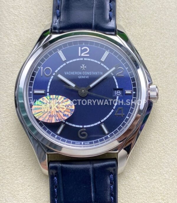MKS Factory Vacheron Constantin Fiftysix 4600E000A-B487 40mm Steel Leather Strap Arabic Numerals Blue Dial (5) MKS Factory Vacheron Constantin Fiftysix 4600E 000A B487 steel leather strap Arabic numerals blue dial replica watch