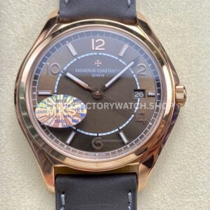 MKS Factory Vacheron Constantin Fiftysix 4600E000R-B576 40mm Rose Gold Leather Strap Arabic Numerals Brown Dial (9) MKS Factory Vacheron Constantin Fiftysix 4600E 000R B576 rose gold leather strap Arabic numerals brown dial replica watch