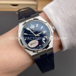 MKS Factory Vacheron Constantin Overseas 47040000A-9008 Leather Strap Arabic Numerals Blue Dial (4) MKS Factory Vacheron Constantin Overseas 47040/000A-9008 Leather Strap Arabic Numerals Blue Dial