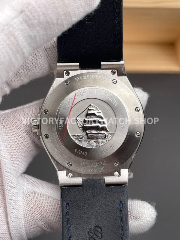 MKS Factory Vacheron Constantin Overseas 47040000A-9008 Leather Strap Arabic Numerals Blue Dial (7) MKS Factory Vacheron Constantin Overseas 47040/000A-9008 Leather Strap Arabic Numerals Blue Dial