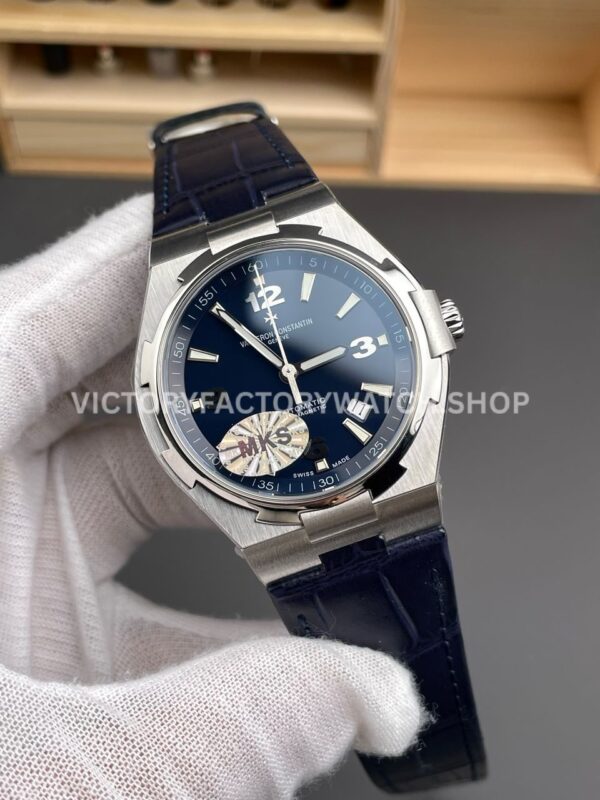 MKS Factory Vacheron Constantin Overseas 47040000A-9008 Leather Strap Arabic Numerals Blue Dial (8) MKS Factory Vacheron Constantin Overseas 47040/000A-9008 Leather Strap Arabic Numerals Blue Dial