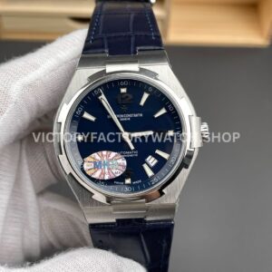 MKS Factory Vacheron Constantin Overseas 47040000A-9008 Leather Strap Arabic Numerals Blue Dial (9) MKS Factory Vacheron Constantin Overseas 47040 000A 9008 leather strap Arabic numerals blue dial replica watch