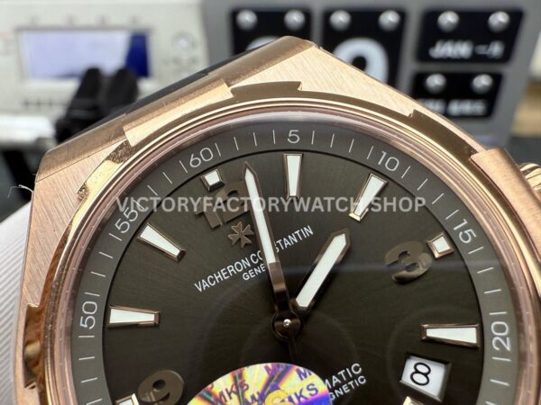 MKS Factory Vacheron Constantin Overseas 47040/000R-9666 Rose Gold Rubber Strap Arabic Numerals Brown Dial