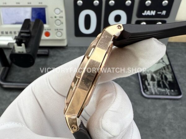 MKS Factory Vacheron Constantin Overseas 47040/000R-9666 Rose Gold Rubber Strap Arabic Numerals Brown Dial