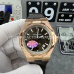 MKS Factory Vacheron Constantin Overseas 47040 000R 9666 rose gold rubber strap Arabic numerals brown dial replica watch