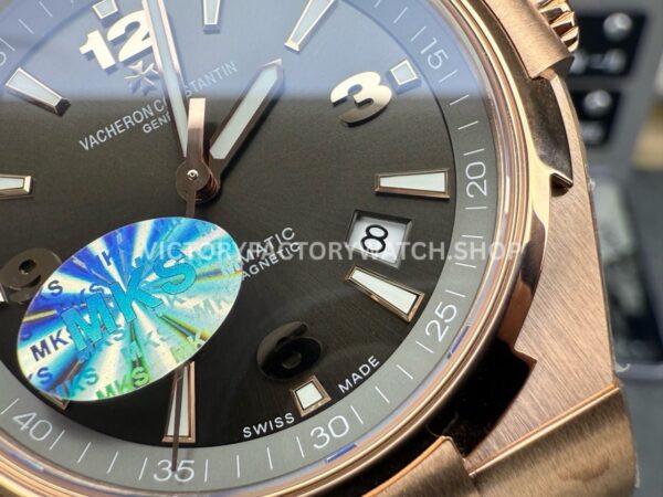 MKS Factory Vacheron Constantin Overseas 47040/000R-9666 Rose Gold Rubber Strap Arabic Numerals Brown Dial