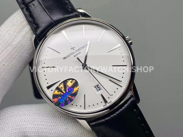 MKS Factory Vacheron Constantin Patrimony 85180/000G-9230 40mm Steel Leather Strap White Dial