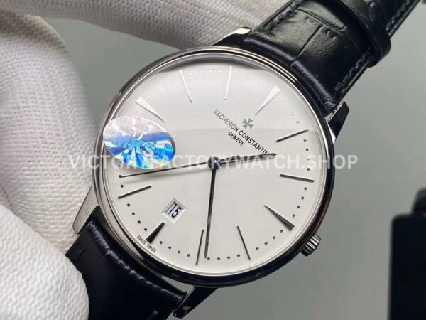 MKS Factory Vacheron Constantin Patrimony 85180/000G-9230 40mm Steel Leather Strap White Dial