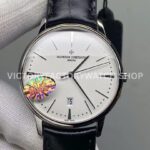 MKS Factory Vacheron Constantin Patrimony 85180 000G 9230 40mm steel leather strap white dial replica watch