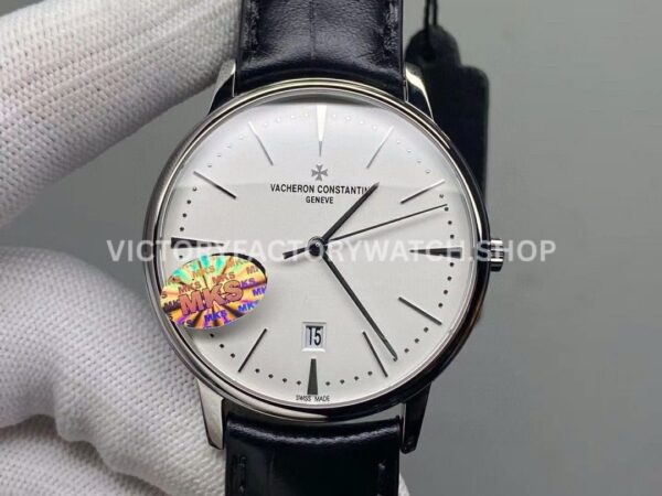 MKS Factory Vacheron Constantin Patrimony 85180 000G 9230 40mm steel leather strap white dial replica watch