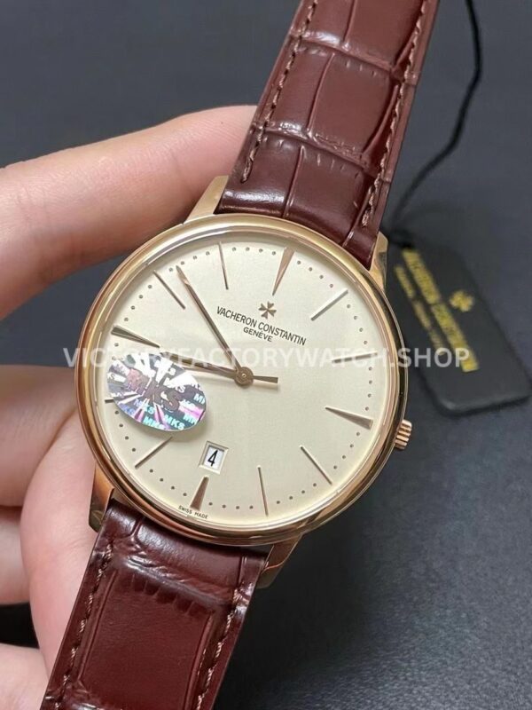 MKS Factory Vacheron Constantin Patrimony 85180-000R-9248 40mm Rose Gold Leather Strap White Dia (4) MKS Factory Vacheron Constantin Patrimony 85180/000R-9248 40mm Rose Gold Leather Strap White Dial