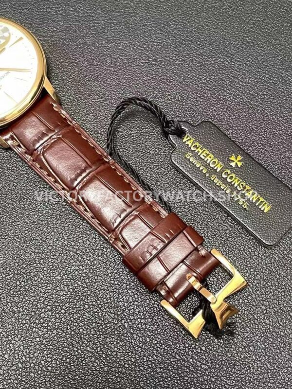 MKS Factory Vacheron Constantin Patrimony 85180-000R-9248 40mm Rose Gold Leather Strap White Dia (5) MKS Factory Vacheron Constantin Patrimony 85180/000R-9248 40mm Rose Gold Leather Strap White Dial
