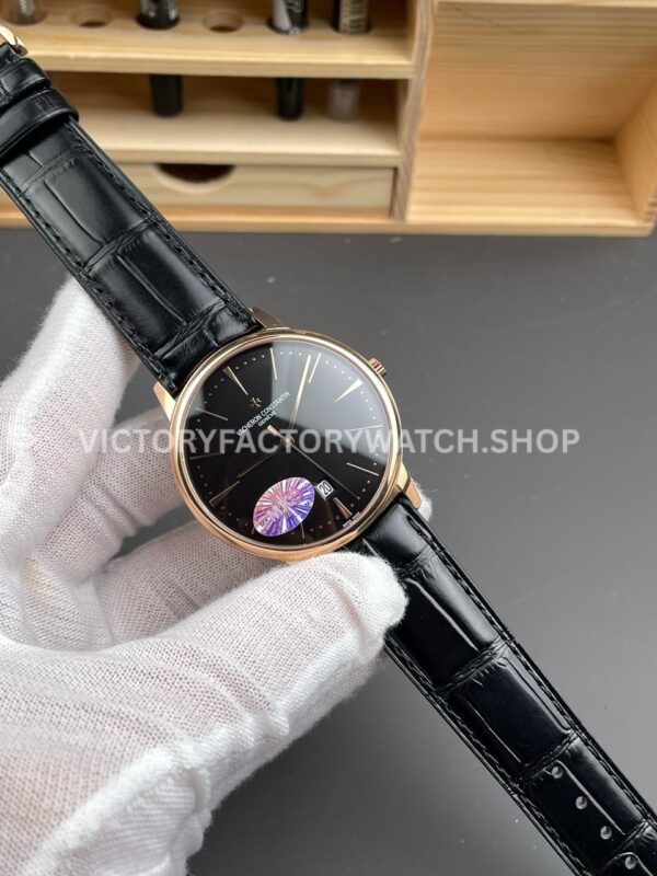 MKS Factory Vacheron Constantin Patrimony 85180000R-9166 40mm Rose Gold Leather Strap Black Dial (6) MKS Factory Vacheron Constantin Patrimony 85180/000R-9166 40mm Rose Gold Leather Strap Black Dial