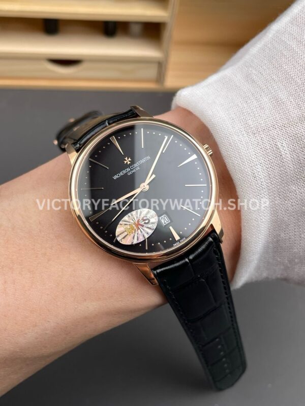 MKS Factory Vacheron Constantin Patrimony 85180000R-9166 40mm Rose Gold Leather Strap Black Dial (7) MKS Factory Vacheron Constantin Patrimony 85180/000R-9166 40mm Rose Gold Leather Strap Black Dial