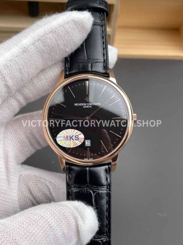 MKS Factory Vacheron Constantin Patrimony 85180000R-9166 40mm Rose Gold Leather Strap Black Dial (8) MKS Factory Vacheron Constantin Patrimony 85180/000R-9166 40mm Rose Gold Leather Strap Black Dial