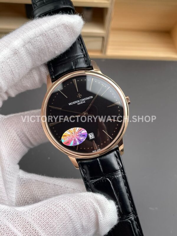MKS Factory Vacheron Constantin Patrimony 85180000R-9166 40mm Rose Gold Leather Strap Black Dial (9) MKS Factory Vacheron Constantin Patrimony 85180/000R-9166 40mm Rose Gold Leather Strap Black Dial