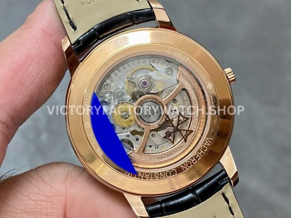 MKS Factory Vacheron Constantin Patrimony 85180000R-B515 40mm Rose Gold Leather Strap Blue Dial (1) MKS Factory Vacheron Constantin Patrimony 85180/000R-B515 40mm Rose Gold Leather Strap Blue Dial