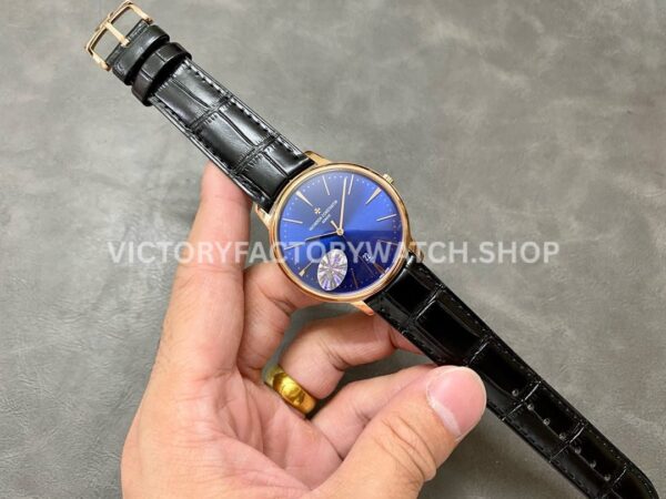 MKS Factory Vacheron Constantin Patrimony 85180000R-B515 40mm Rose Gold Leather Strap Blue Dial ( (4) MKS Factory Vacheron Constantin Patrimony 85180/000R-B515 40mm Rose Gold Leather Strap Blue Dial