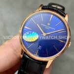 MKS Factory Vacheron Constantin Patrimony 85180000R-B515 40mm Rose Gold Leather Strap Blue Dial ( (5) MKS Factory Vacheron Constantin Patrimony 85180/000R-B515 40mm Rose Gold Leather Strap Blue Dial