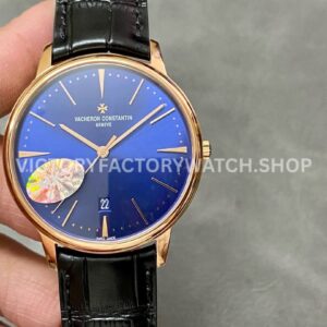 MKS Factory Vacheron Constantin Patrimony 85180000R-B515 40mm Rose Gold Leather Strap Blue Dial ( (8) MKS Factory Vacheron Constantin Patrimony 85180 000R B515 40mm rose gold leather strap blue dial replica watch