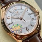 MKS Factory Vacheron Constantin Fiftysix 4600E/000R-B441 40mm Rose gold Leather Strap Arabic Numerals Silver Dial