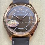 MKS Factory Vacheron Constantin Fiftysix 4600E 000R B576 40mm rose gold leather strap Arabic numerals brown dial replica watch