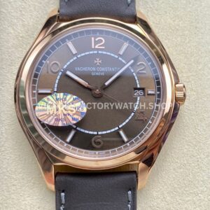 MKS Factory Vacheron Constantin Fiftysix 4600E 000R B576 40mm rose gold leather strap Arabic numerals brown dial replica watch
