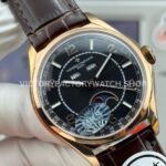 MKS Factory Vacheron Constantin Fiftysix 4000E/000R-B065 40mm Rose Gold Leather Strap Arabic Numerals Brown Black Dial