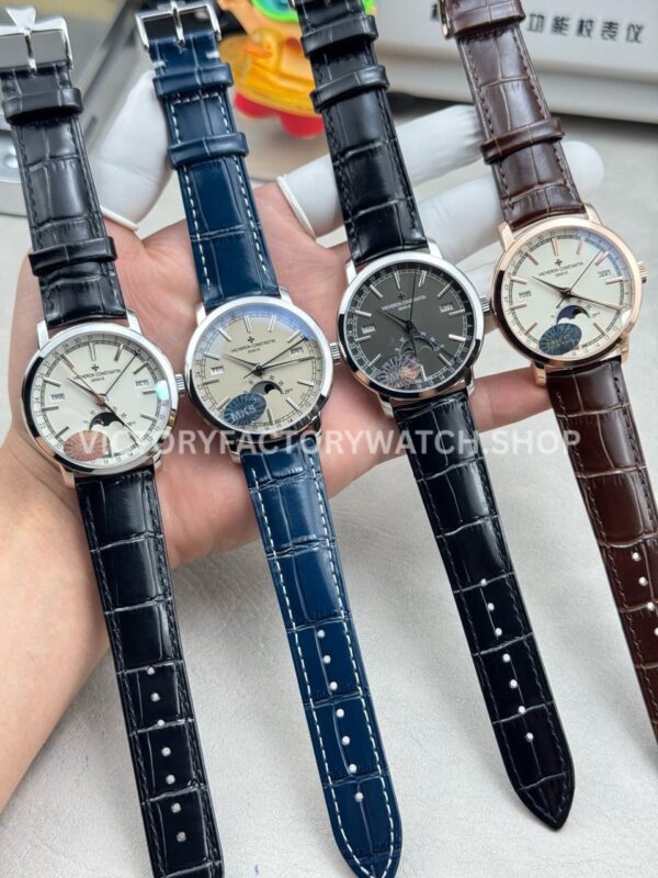 MKS Factory Vacheron Constantin Traditionnelle Complete Calendar 4010T/000G-B740 41mm White Gold Leather Strap Grey Dial