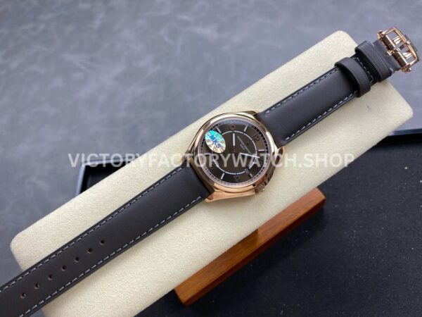 MKS Factory Vacheron Constantin Fiftysix 4600E/000R-B576 40mm Rose gold Leather Strap Arabic Numerals Brown Dial