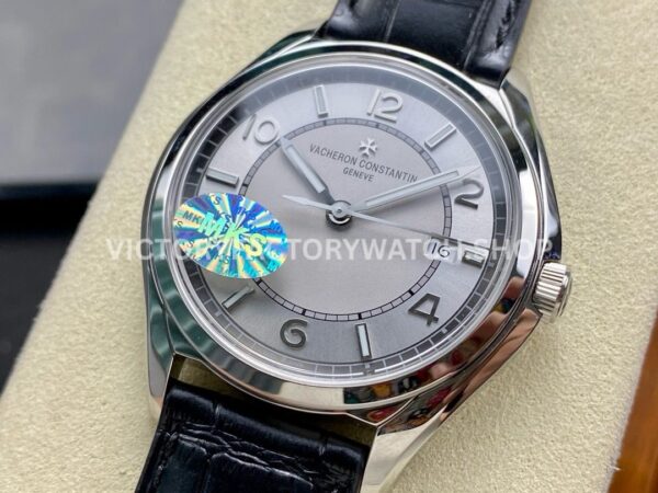 MKS Factory Vacheron Constantin Fiftysix 4600E/000A-B442 40mm Steel Leather Strap Arabic Numerals Silver Dial