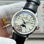 MKS Factory Vacheron Constantin Traditionnelle Complete Calendar 4010T/000P-B345 41mm White Gold Black Leather Strap Silver Dial
