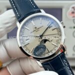 MKS Factory Vacheron Constantin Traditionnelle Complete Calendar 4010T/000P-B345 41mm White Gold Blue Leather Strap Silver Dial