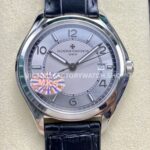 MKS Factory Vacheron Constantin Fiftysix 4600E 000A B442 40mm steel leather strap Arabic numerals silver dial replica watch