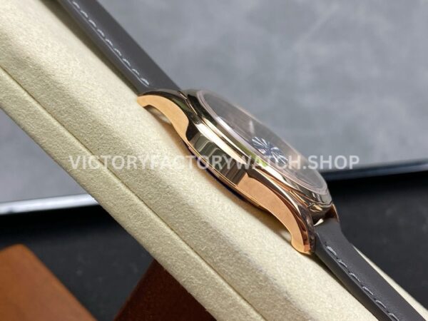 MKS Factory Vacheron Constantin Fiftysix 4600E/000R-B576 40mm Rose gold Leather Strap Arabic Numerals Brown Dial