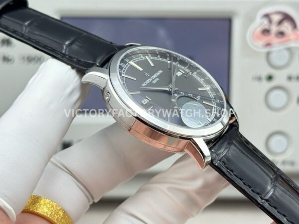 MKS Factory Vacheron Constantin Traditionnelle Complete Calendar 4010T/000G-B740 41mm White Gold Leather Strap Grey Dial