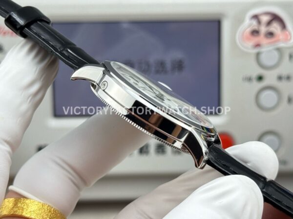 MKS Factory Vacheron Constantin Traditionnelle Complete Calendar 4010T/000P-B345 41mm White Gold Black Leather Strap Silver Dial