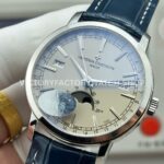 MKS Factory Vacheron Constantin Traditionnelle Complete Calendar 4010T/000P-B345 41mm White Gold Blue Leather Strap Silver Dial
