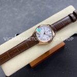 MKS Factory Vacheron Constantin Fiftysix 4600E/000R-B441 40mm Rose gold Leather Strap Arabic Numerals Silver Dial