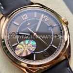MKS Factory Vacheron Constantin Fiftysix 4600E/000R-B576 40mm Rose gold Leather Strap Arabic Numerals Brown Dial