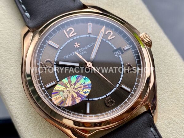 MKS Factory Vacheron Constantin Fiftysix 4600E/000R-B576 40mm Rose gold Leather Strap Arabic Numerals Brown Dial