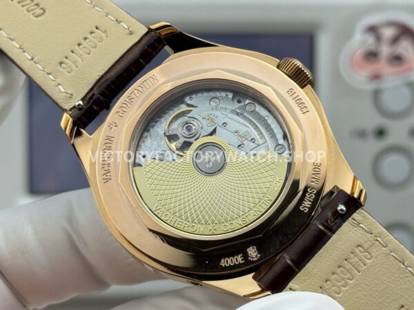 MKS Factory Vacheron Constantin Fiftysix 4000E/000R-B065 40mm Rose Gold Leather Strap Arabic Numerals Brown Black Dial