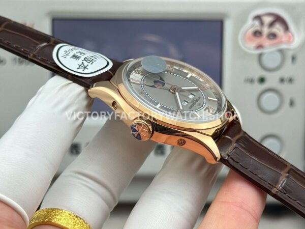 MKS Factory Vacheron Constantin Fiftysix 4000E/000R-B438 40mm Rose Gold Brown Leather Strap Arabic Numerals Silver Dial